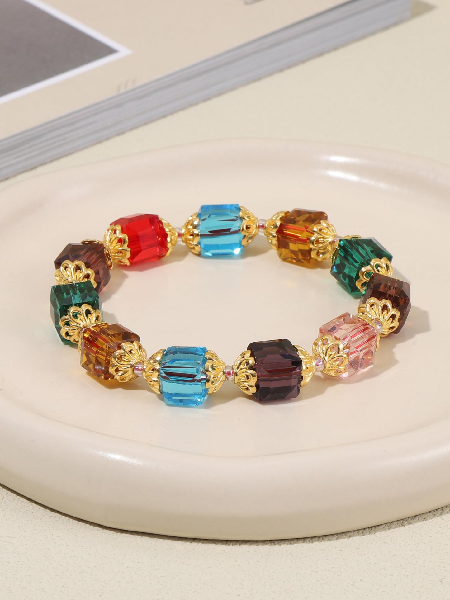 HANGINTHERE Seven Chakra Crystal Bracelet for Women, 10 mm Beaded Healing Stone Spiritual Gift for Mom Wife Best Friend, Birthday Anniversary Christmas (10mm Seven Chakra Crystal Bracelet for Women)