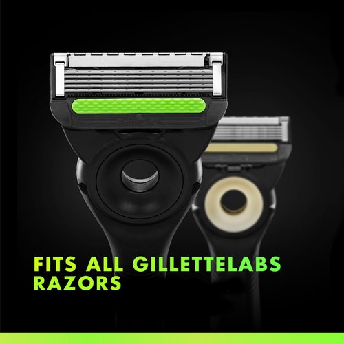 GilletteLabs Razor Blade Refills, 12ct Razor Cartridges, Razor Refills for Men Compatible with GilletteLabs Exfoliating Bar Razor and Heated Razor