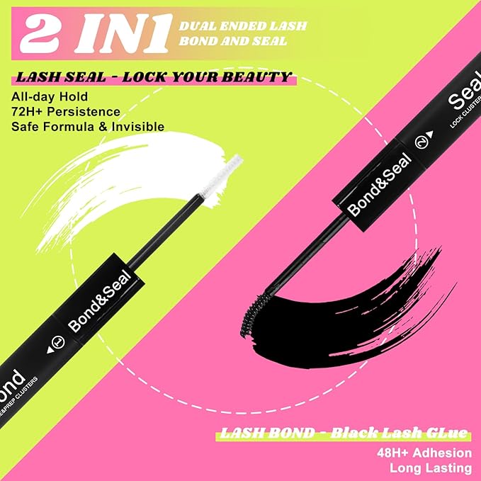 Lash Clusters Kit with Spikes Lashes Clusters Wispy 60D+80D+100D+200D Manga Eyelash Clusters D Curl 456PCS Cluster Eyelash Extensions Volume 12-18mm Individual Anime Lashes Kit Bond&Seal by WiWiLINK