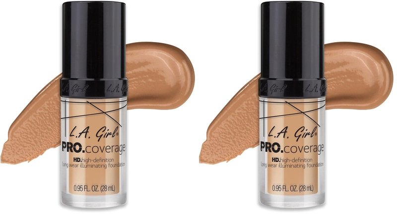 L.A. Girl Pro Coverage Liquid Foundation, Natural, 0.95 Fl Oz (Pack of 2)