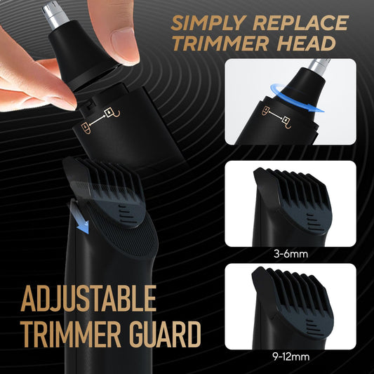 Akunbem Groin & Body Hair Trimmer for Men Bikini Trimmer Women Electric Ball Pubic Shaver IPX7 Waterproof Wet & Dry Use Versatile Shaver for Temple Groin Nose Ear Hairs Beard (Black)