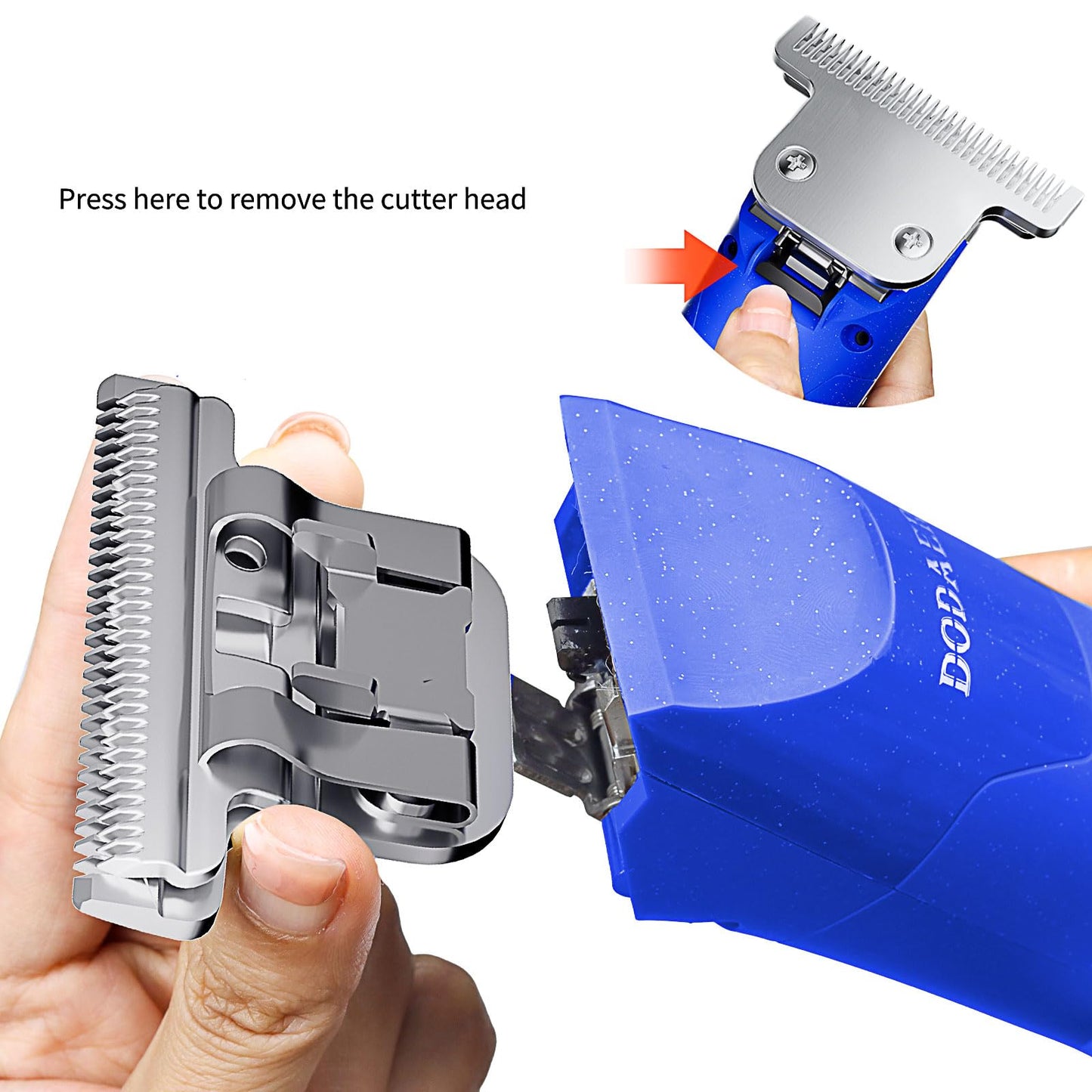 DODAER Professional Grooming Electric Corded 2-Speed Horse Clipper with Detachable Blade - Cool & Quiet Running Design - Includes Size T84 Blade for Complete Horse Grooming - Blue