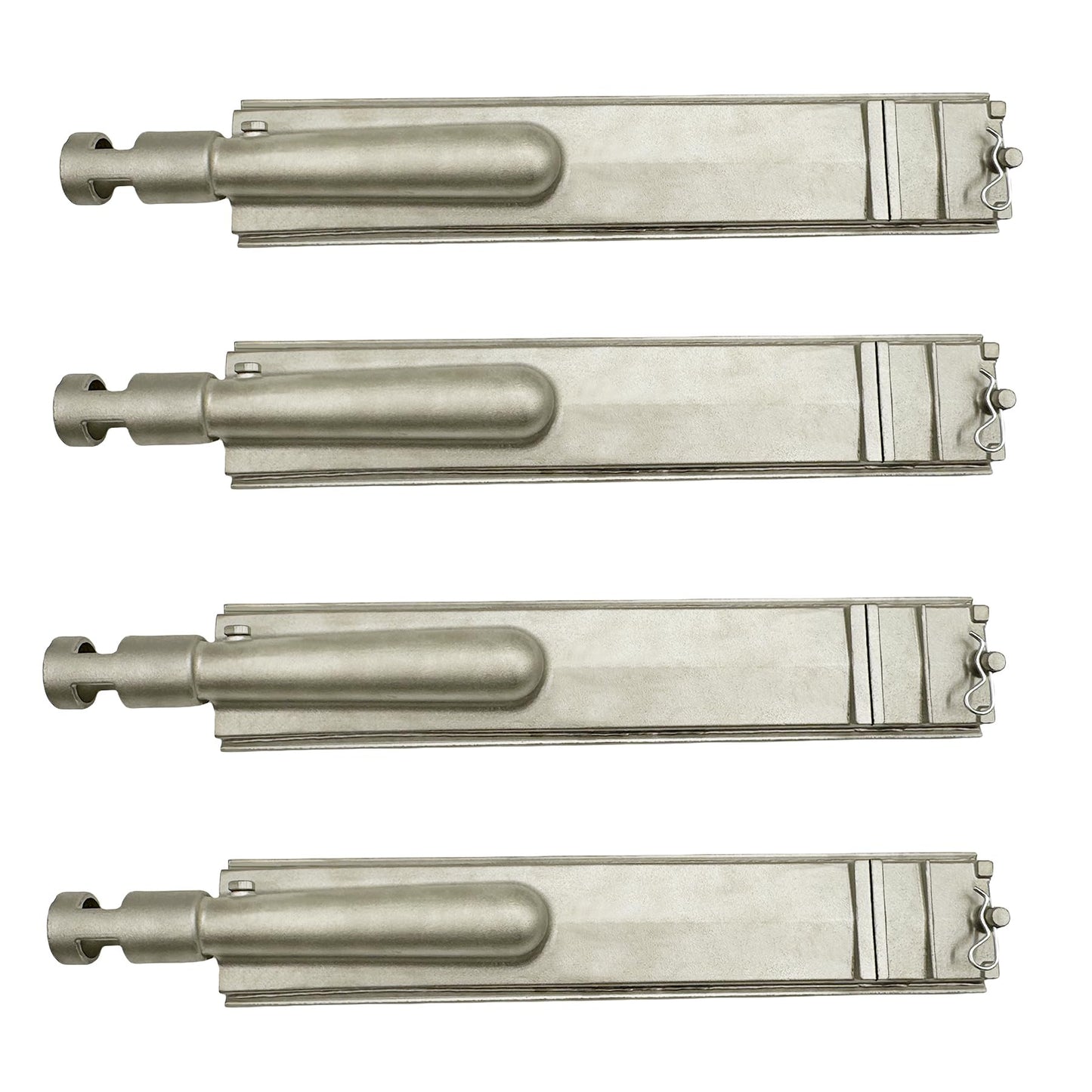 Fenluqi 4-Set 15 3/4 Heavy Duty Cast 304 Stainless Steel Grill Burners for Bull, Premium Outdoor Bull BBQ Gas Grill Replacements Parts for Cal Flame P-Series, Aussie, Thermos, Turbo, Beefeater