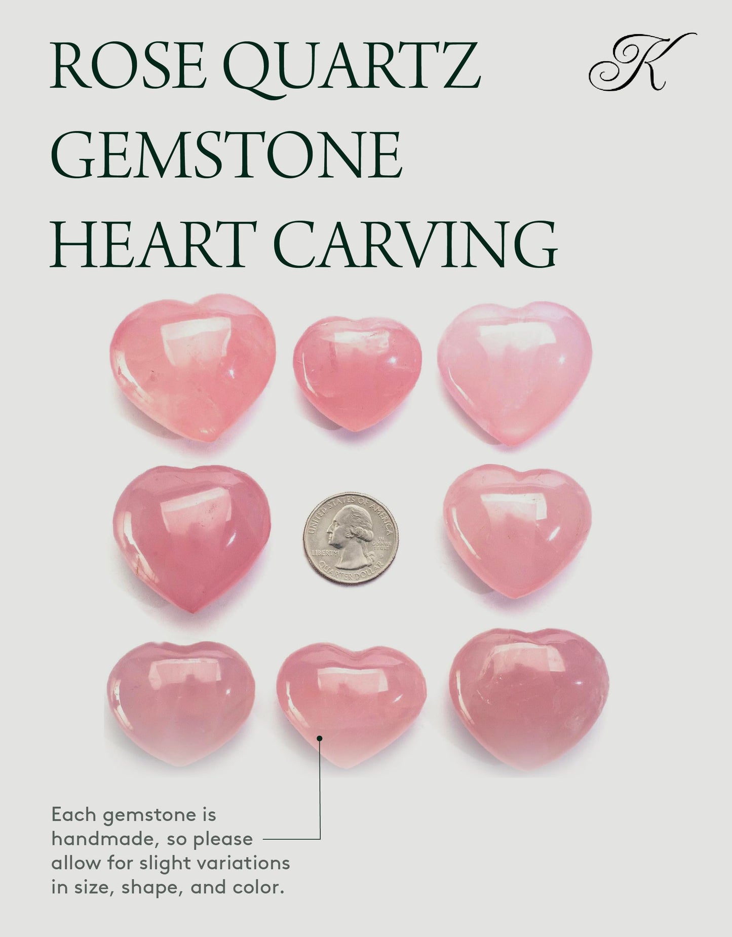 KALIFANO Rose Quartz Heart - Worry Stone with Healing & Calming Effects - AAA Grade High Energy Cuarzo Rosa Carving with Information Card - Reiki Crystal Used for Friendship and Love (Family Owned)