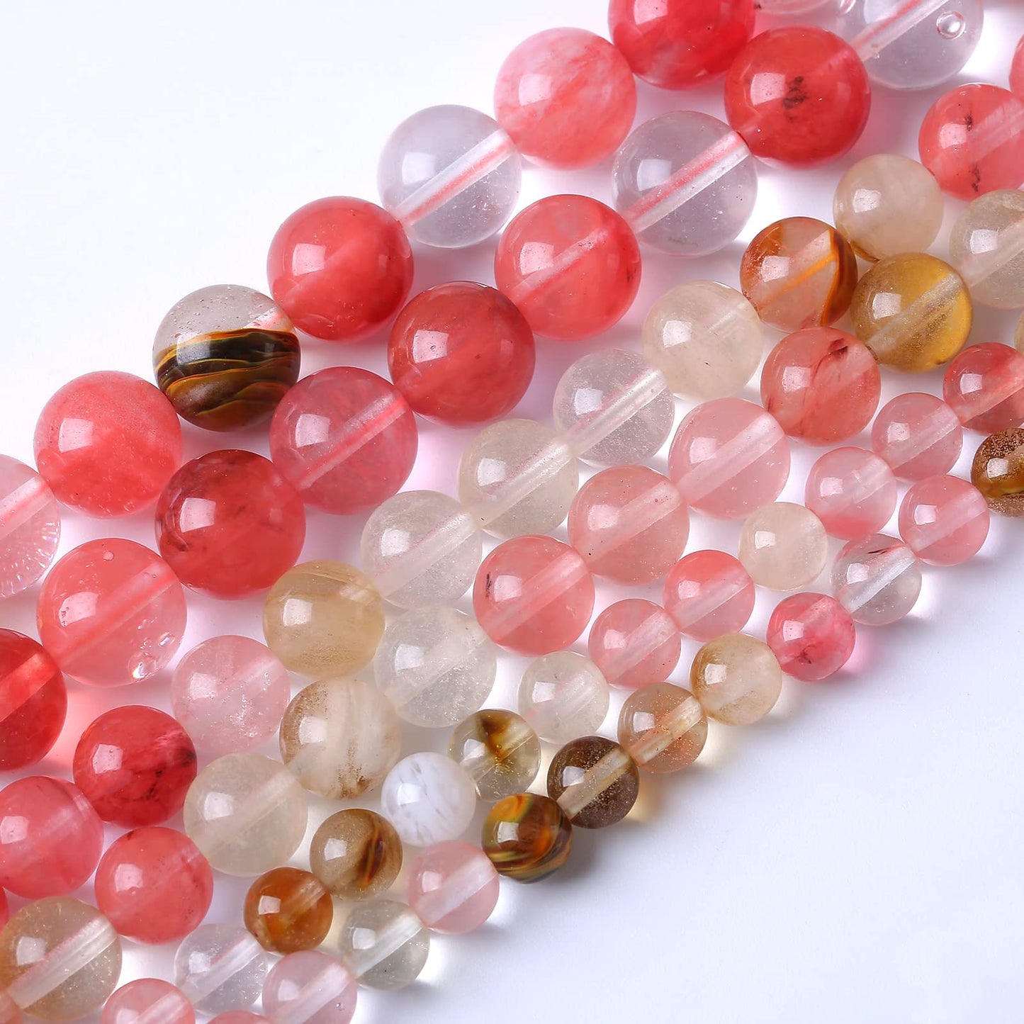 60PCS 6MM Watermelon Tourmaline Stone Beads Natural Gemstone Bead Crystal Healing Energy Jewelry Making DIY 15 inches