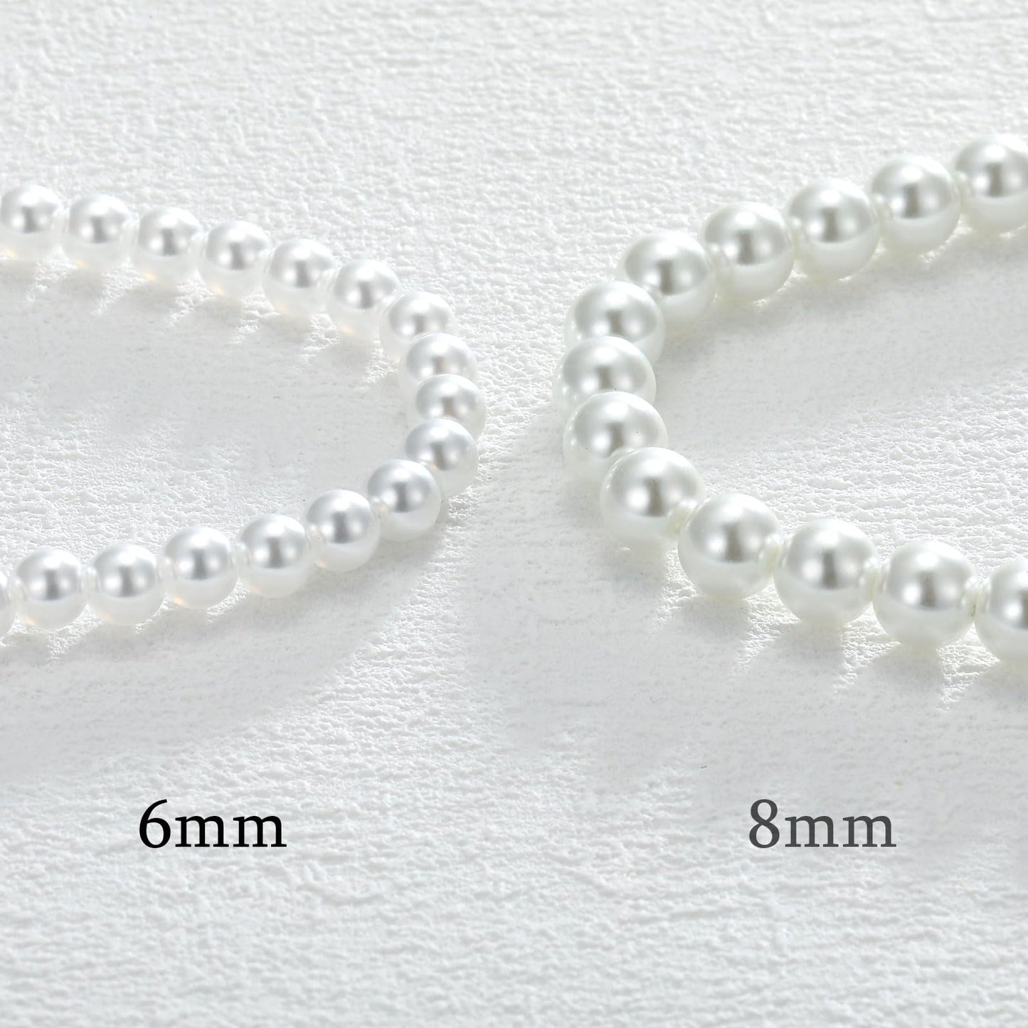 MJartoria Pearl Necklace for Men, 16''-24'' Pearl Necklaces for Women, 6/8mm White Pearl Choker Necklace Trendy Jewelry Gifts for Women Men (16 inches, 8mm)