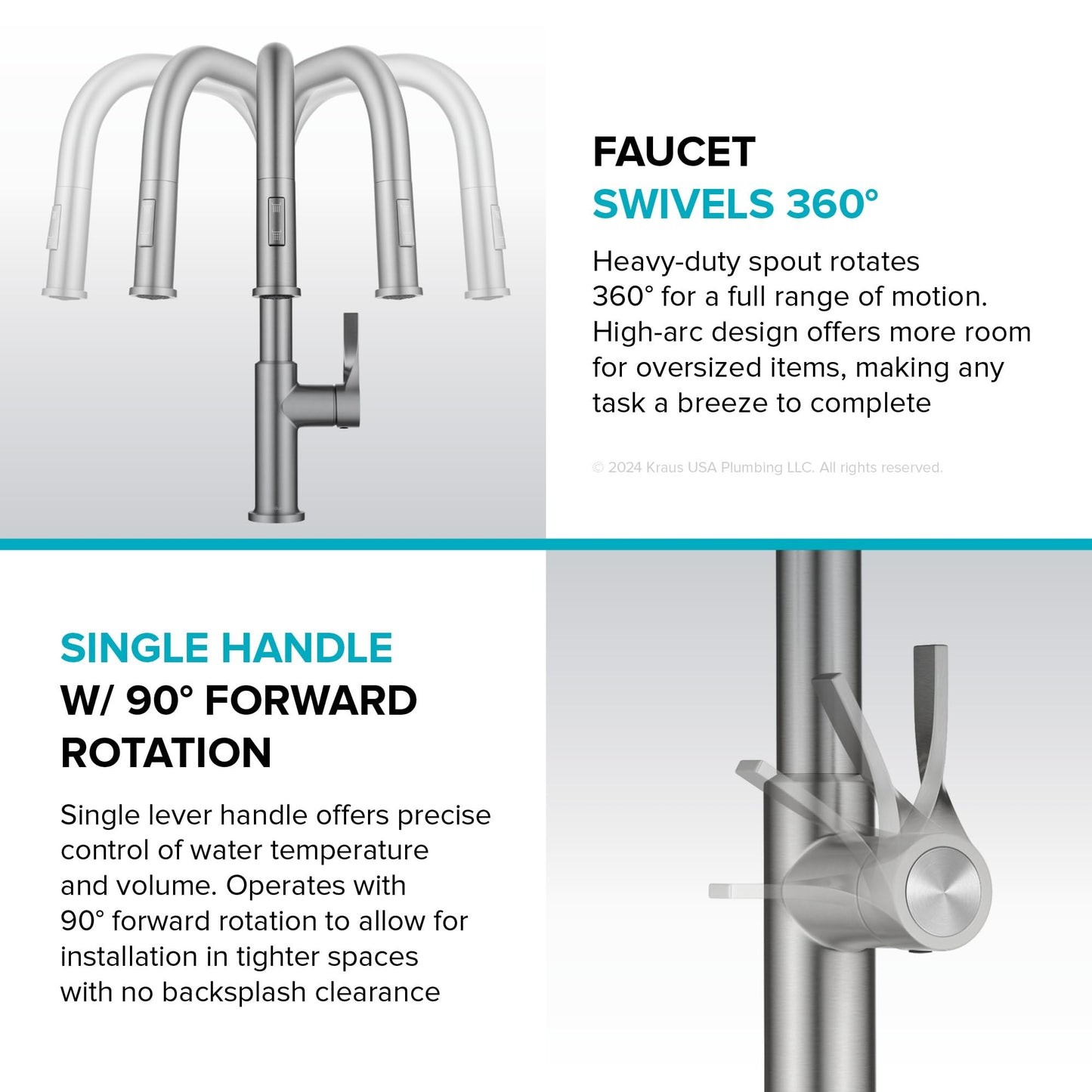 KRAUS Torak Pull Down Kitchen Faucet in Spot-Free Brushed Brass/Matte Black with 2 Function Sprayer, Pre-Attached Water Lines, and Mounting Hardware, KPF-2841SFBBMB