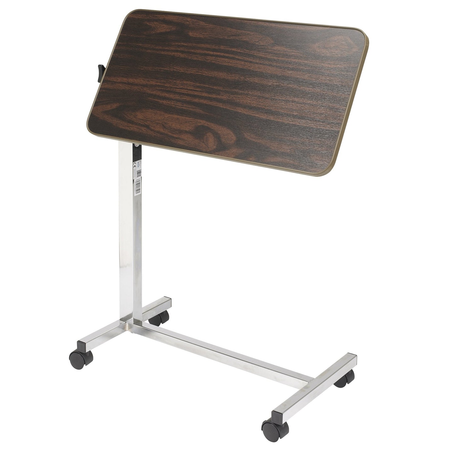 Drive Medical Tilt-Top Overbed Table with Wheels, Walnut