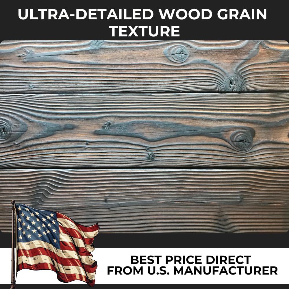 9" Natural Wood Concrete Stamps Set of 9 - Durable Polyurethane Rigid&Flexible Mats for Driveways, Walkways and Patios SM 5000/S-9