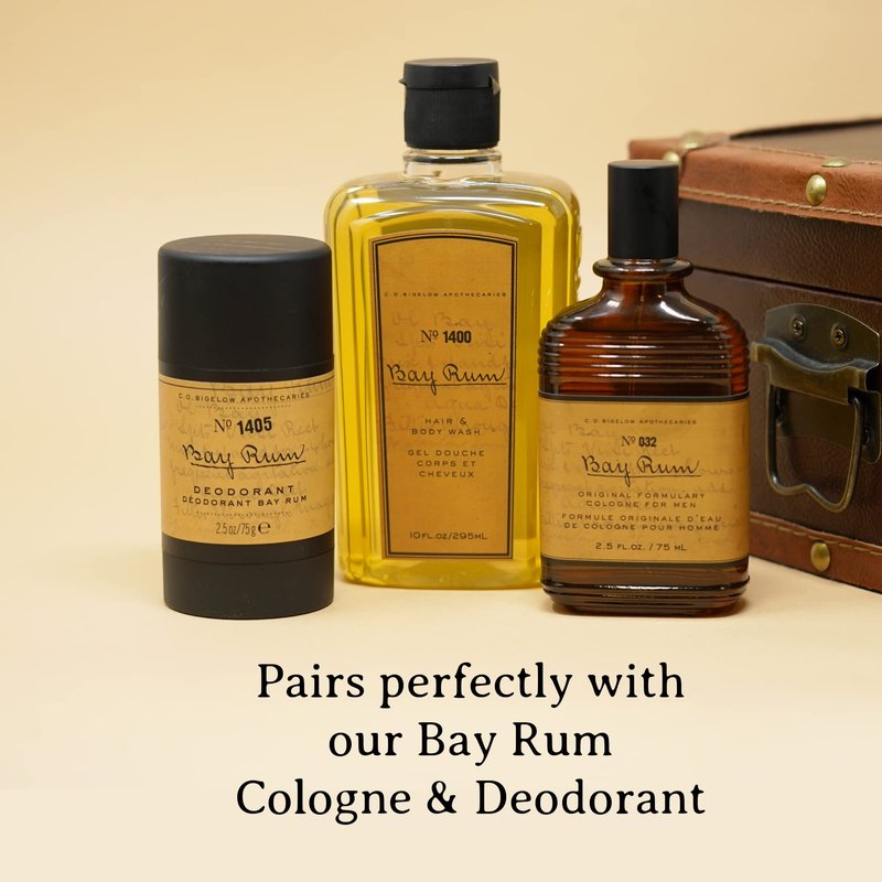 C.O. Bigelow Bay Rum Hair & Body Wash for Men, Citrus Spice Scented Men's 2 in 1 Shampoo & Body Wash with Aloe Vera, 10 Fl Oz