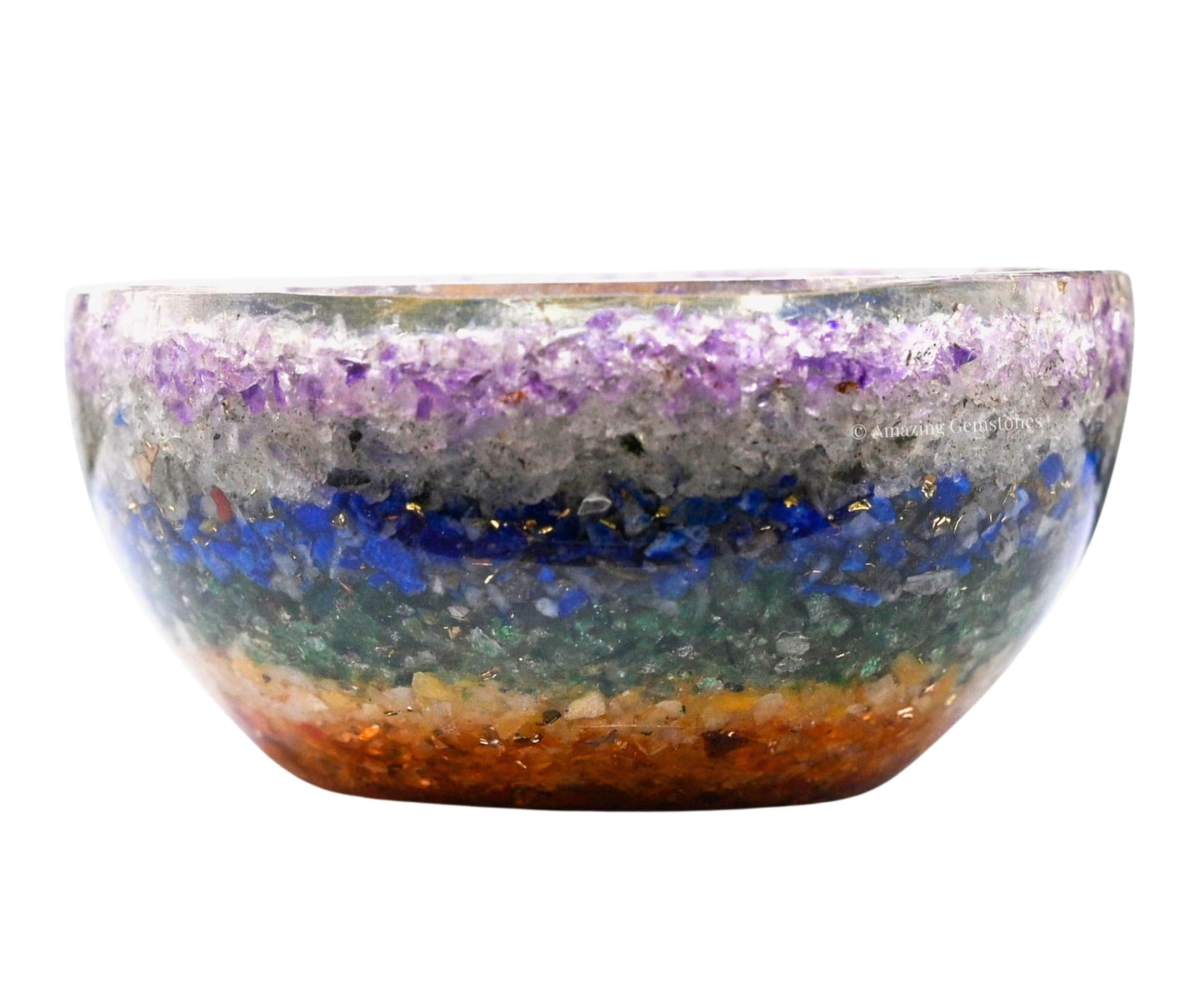 Amazing Gemstone Chakra Orgonite Orgone Crystal Gemstone Bowl - 2" Orgonite Chakra Crystal Bowl for Meditation, Crystals and Healing Stones Gift and Protection