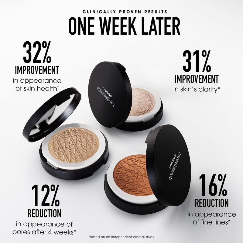 bareMinerals Original Pressed Powder Foundation Mineral SPF 15 – Talc-Free, Natural Luminous Finish, Buildable Coverage, Vegan, Clean Beauty