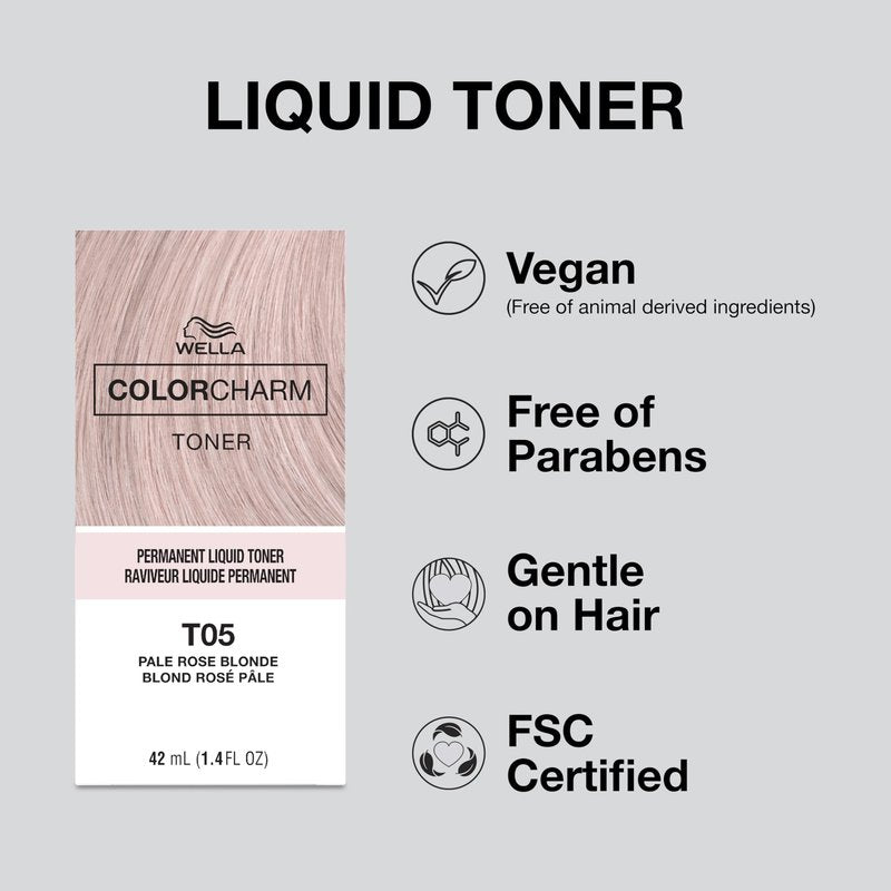 COLORCHARM Permanent Liquid Toners| Neutralize Brass| Free of Parabens| Vegan| T30 Sheer Golden Blonde| 1.4 Fl Oz
