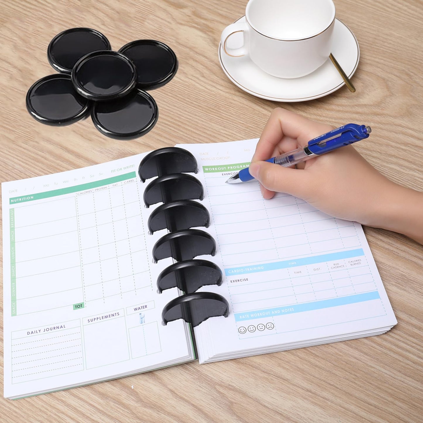 20 Pcs Discbound Disc 2 Inch Book Binding Discs, Black Expansion Discs Notebooks Planner Discs for DIY Notebooks and Planner Scrapbooking Supplies