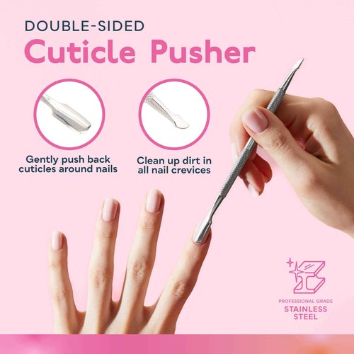 SUNUV UV LED Nail Lamp with 4PCS Cuticle Nippers, Cuticle Pusher with Nail File and Buffer Set, Professional Stainless Steel Durable Pedicure Manicure Nail Care Tools