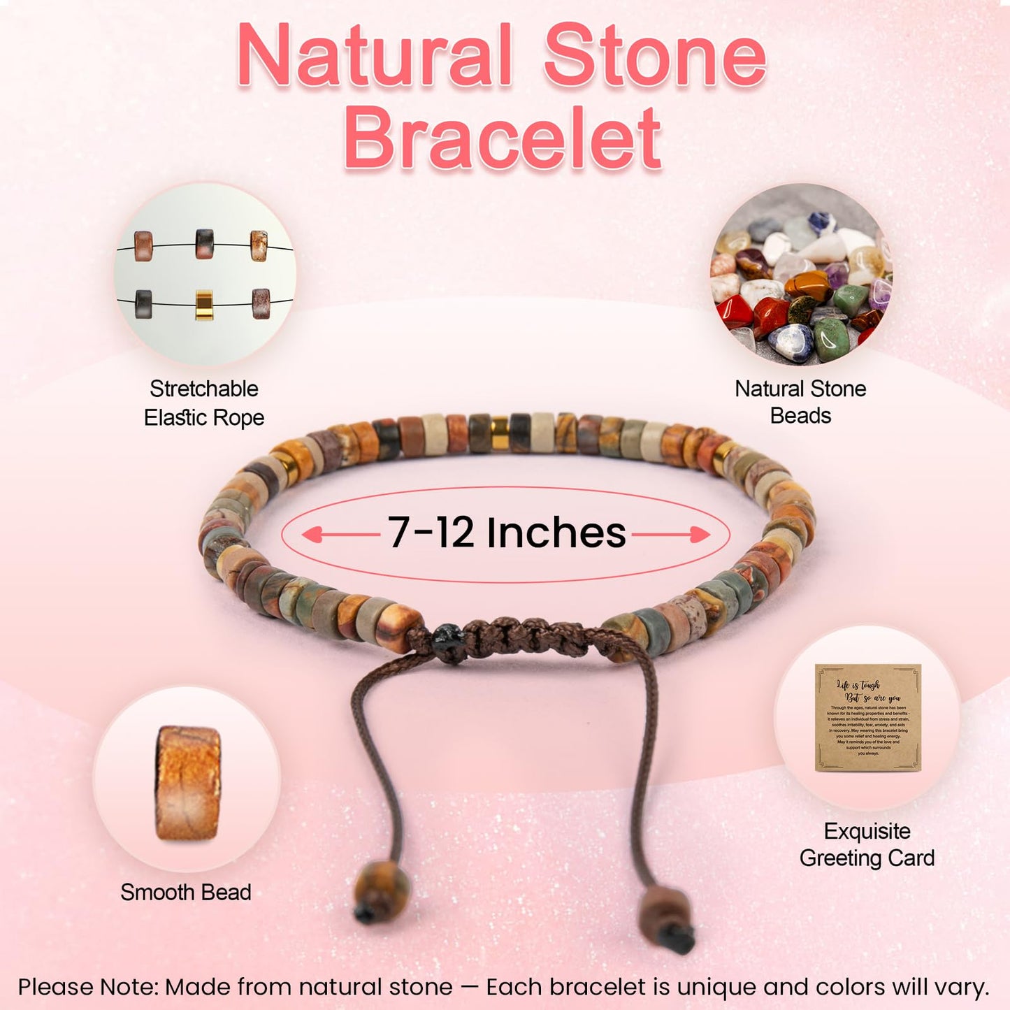 ZOKCC Teacher Appreciation Bracelet Gifts for Women: Healing Natural Stone Beads Bracelet for Women - Christmas Birthday Retirement Thanksgiving Teachers' Day Gift for Teacher from Student