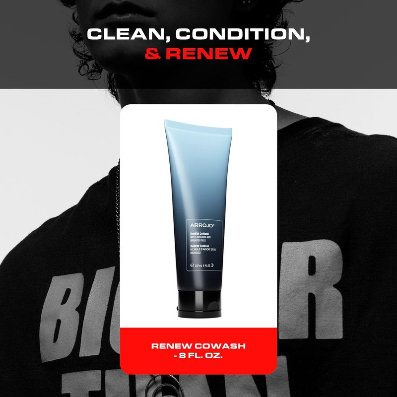 Arrojo ReNEW CoWash 8oz - Sulfate & Paraben Free Cleansing Conditioner for Color Treated Hair | Vegan Non-Foaming Cleanser with Avocado & Babassu Oils