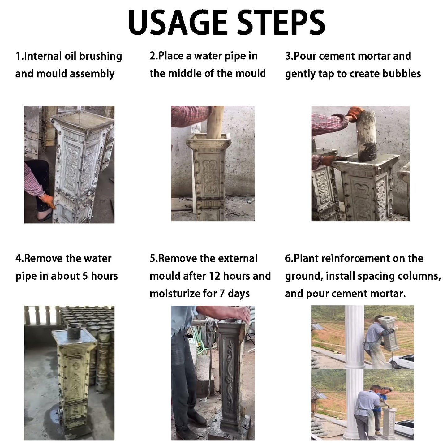 DIYUNIMOULD Concrete Balcony Mold, 26.78 Inches Balcony Spacing Column Mold for Garden Park Balcony Decoration (Floret), White
