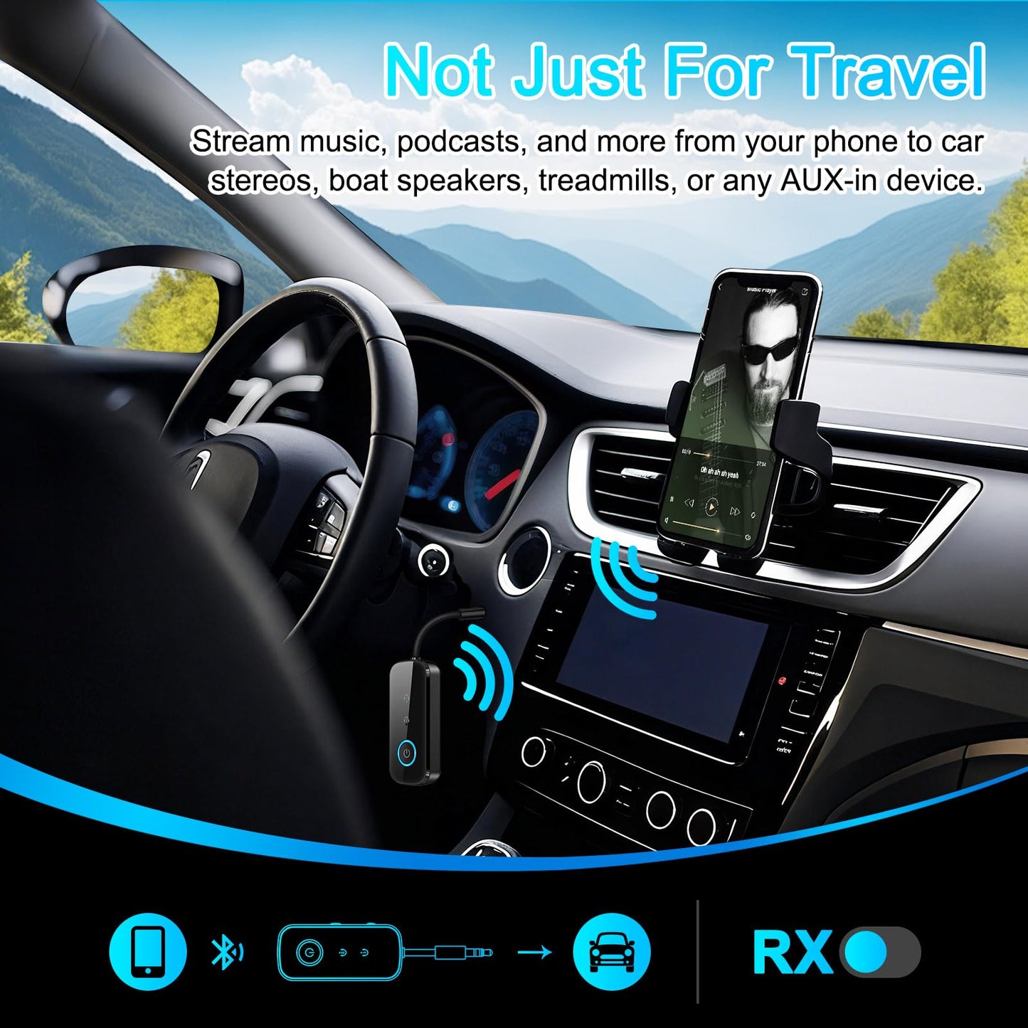 Premium Pro Bluetooth 5.4 Transmitter Receiver,Airplane Audio Adapter,Wireless Transmitter for TV/Travel Flight,Airline,Gym.Supports to 2 AirPods/Headphones,Bluetooth Receiver for Car/Home Stereo