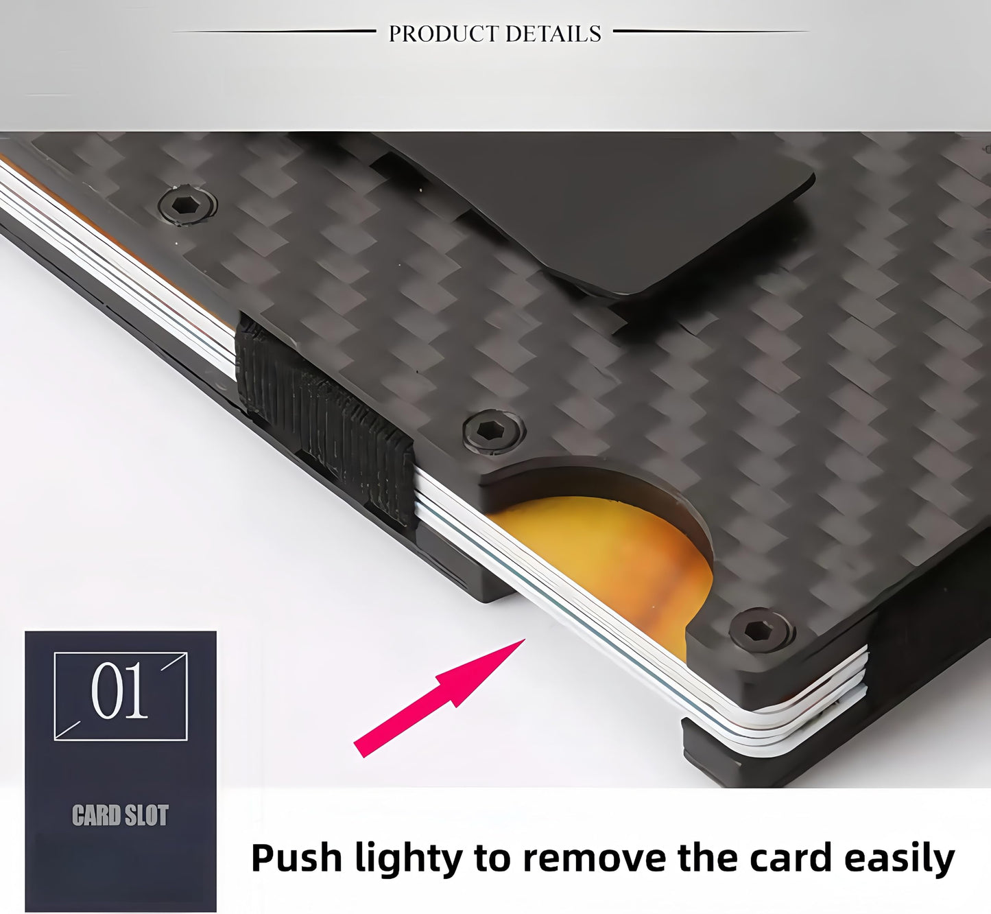 Wallet for Men- Minimalist Metal Wallet with Money Clip - Slim RFID Blocking Card Holder, Carbon Fiber Design, Holds 12+ Cards & Cash,Men's Wallet Gift,Driver License