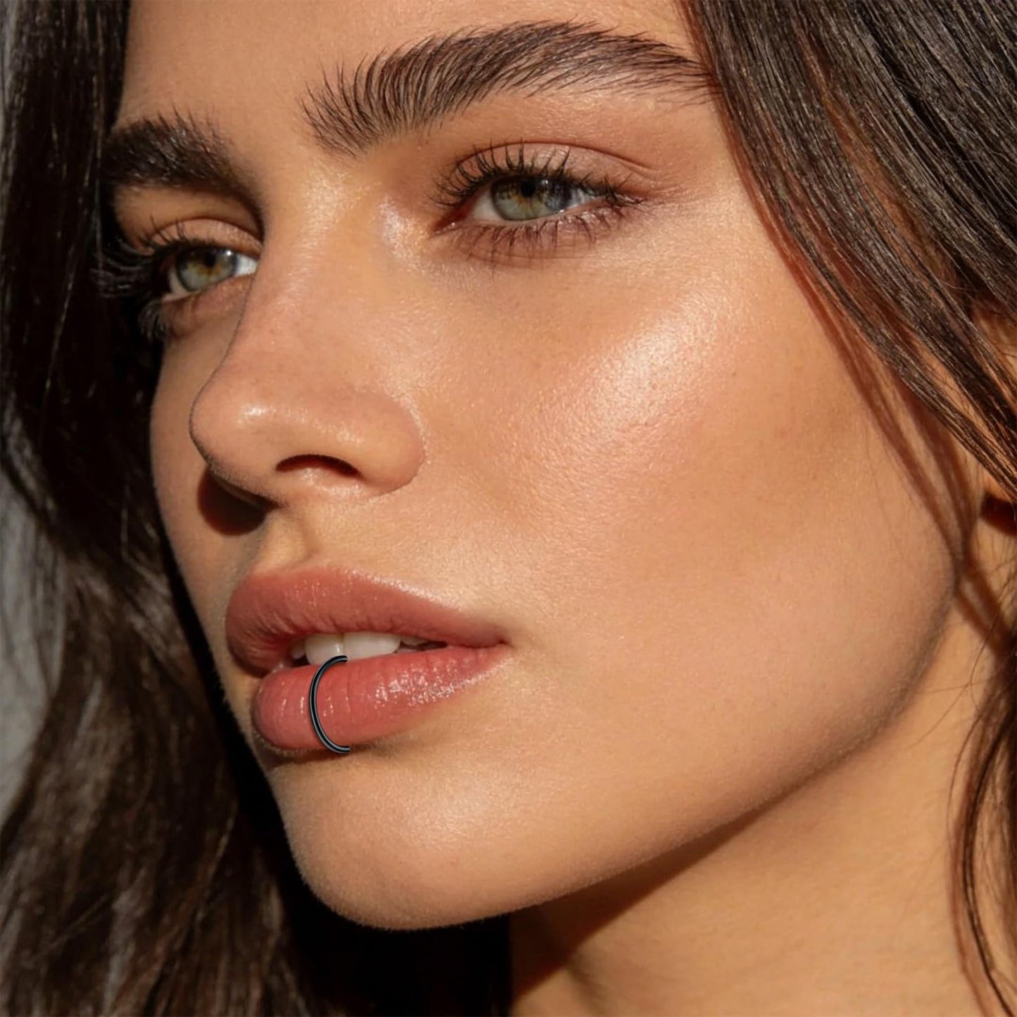 JFORYOU FORYOU Fake Nose Ring Fake Septum Fake Nose Piercing Rings for Women Faux Nose Piercing Clip on No Pierced Non Piercing Faux Body Piercing Jewelry for Women Men