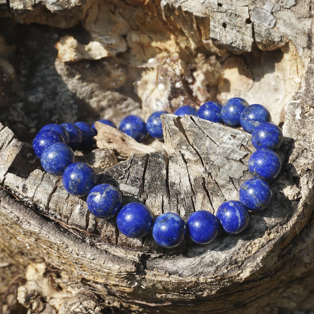 8mm Lapis Lazuli Bracelet | Natural Royal Blue Throat & Third Eye Chakra Crystal Gemstone Beads - Handmade Meditation Protection Jewelry | Beading Tool Kit - Fits for 6.5-7.5" Medium Wrist