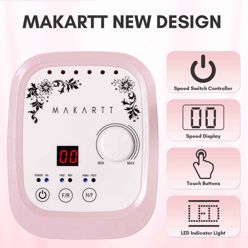 Makartt Nail Drill Bits, 10Pcs Dimond Sanding Bit Set Bundle With Genesie Nail Drill Professional 35000RPM Electric Nail File Machine