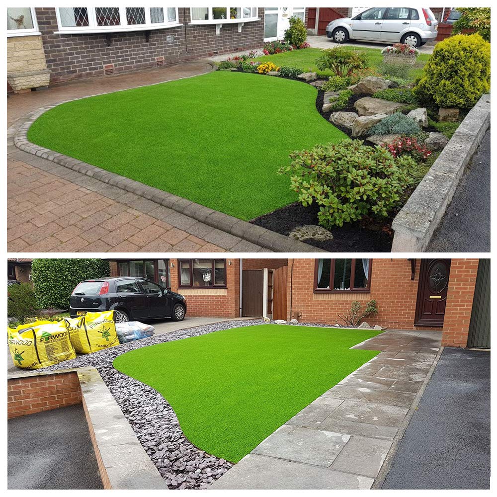 Griclner Artificial Grass Lawn Turf 10 FT x 20 FT(200 Square FT) 0.8inch Realistic Synthetic Grass Mat, Indoor Outdoor Garden Lawn Landscape for Pets,Fake Faux Grass Rug with Drainage Holes