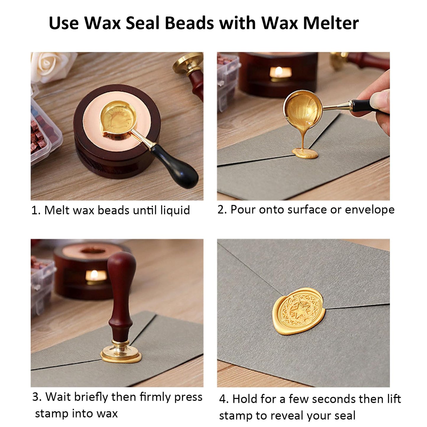 Andotopee Pearl White Wax Seal Beads 1450pcs (1.1lb), Premium Pearlescent Sealing Wax Pellets for Stamp Seals, Wedding Invitation, Letter Envelope, Thanks Card & Scrapbook DIY Crafts & Bridal Crafts