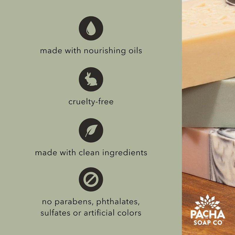 Pacha Soap Co. Aluminum-Free Deodorant - Sea Salt & Moss Scented, 24-Hour Odor Protection for Gentle & Sensitive Skin, Clean Ingredients, Baking Soda-Free, Made in the USA, 2-Pack (2.6 oz Each)