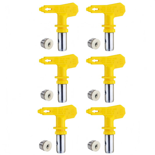 Airless Spray Tip Nozzles (6-Pack) - Reversible R21/R13/R15/R17/R23 Tips for Graco Wagner Airless Paint Sprayers - Fits 211, 313, 415, 515, 517, 623