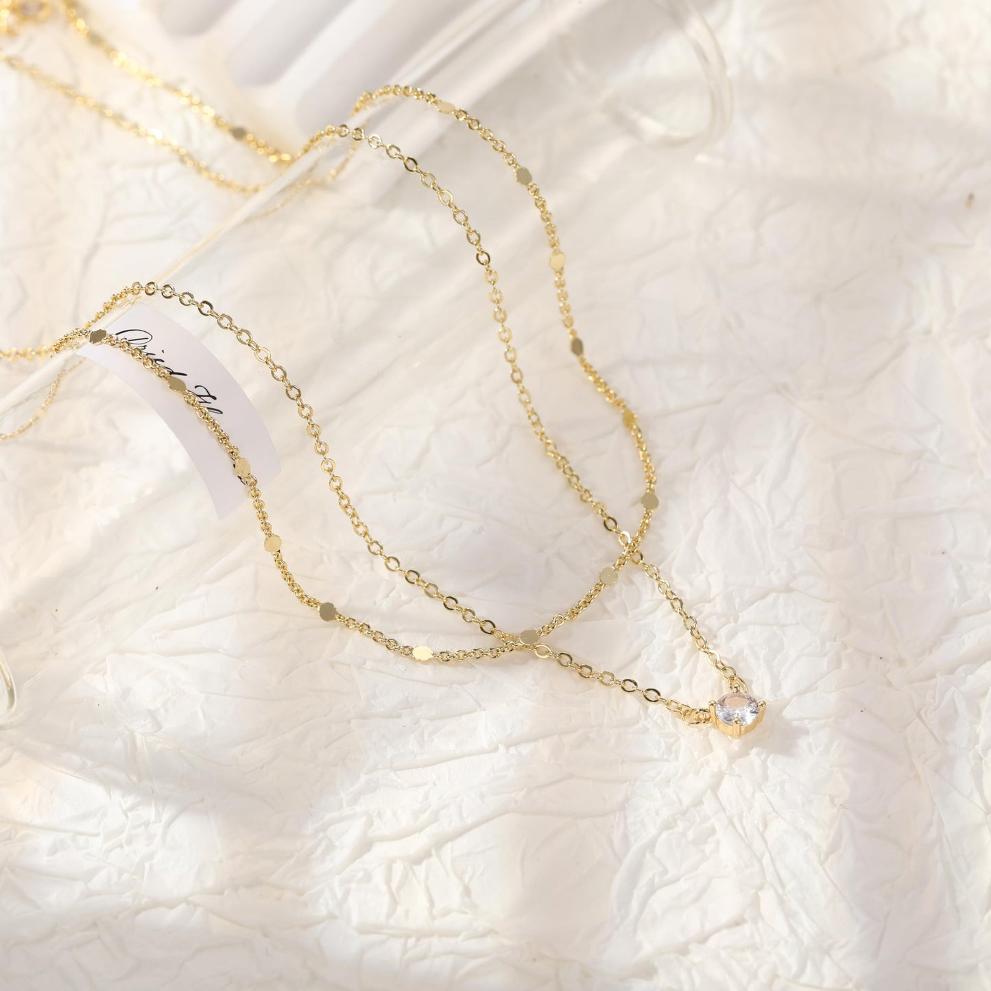 Hothrty Layered Gold/Silver Necklace for Women Dainty 14K Gold Plated CZ Pendant Necklace Choker Necklace for Women Gold Necklace Stack Diamond Simple Trendy Jewelry Set