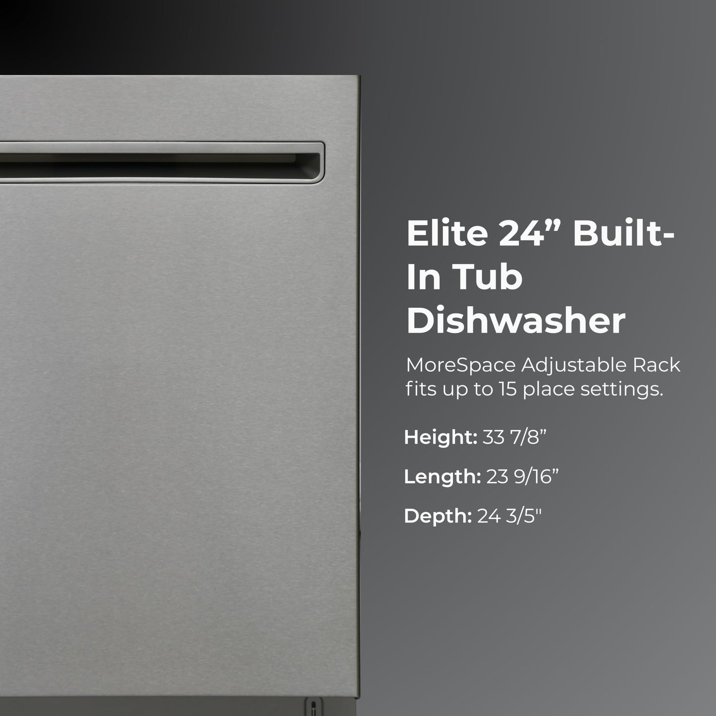 Kenmore Elite 24" Built-In Dishwasher - UltraWash Plus, TurboDry, QuietWash, SmartWash & TurboFlex Third Rack - 15 Place Settings - 42 DBA - ENERGY STAR Certified - Stainless Steel