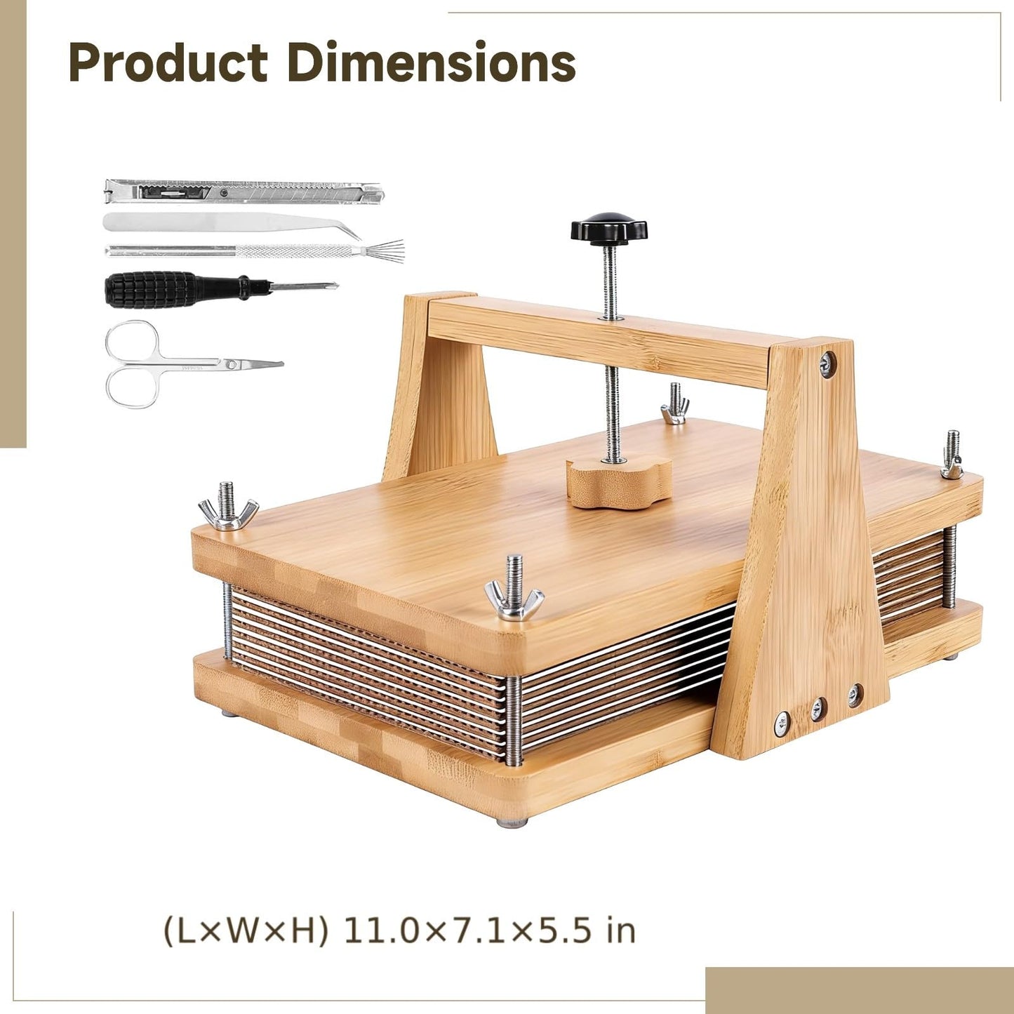 Toyosport Wooden Flower Press Kit, 11 x 7.1 in Large Floral Pressing Kit with Accessories, Multi-Layer Herbarium Press for DIY Art & Craft, Plant Specimen
