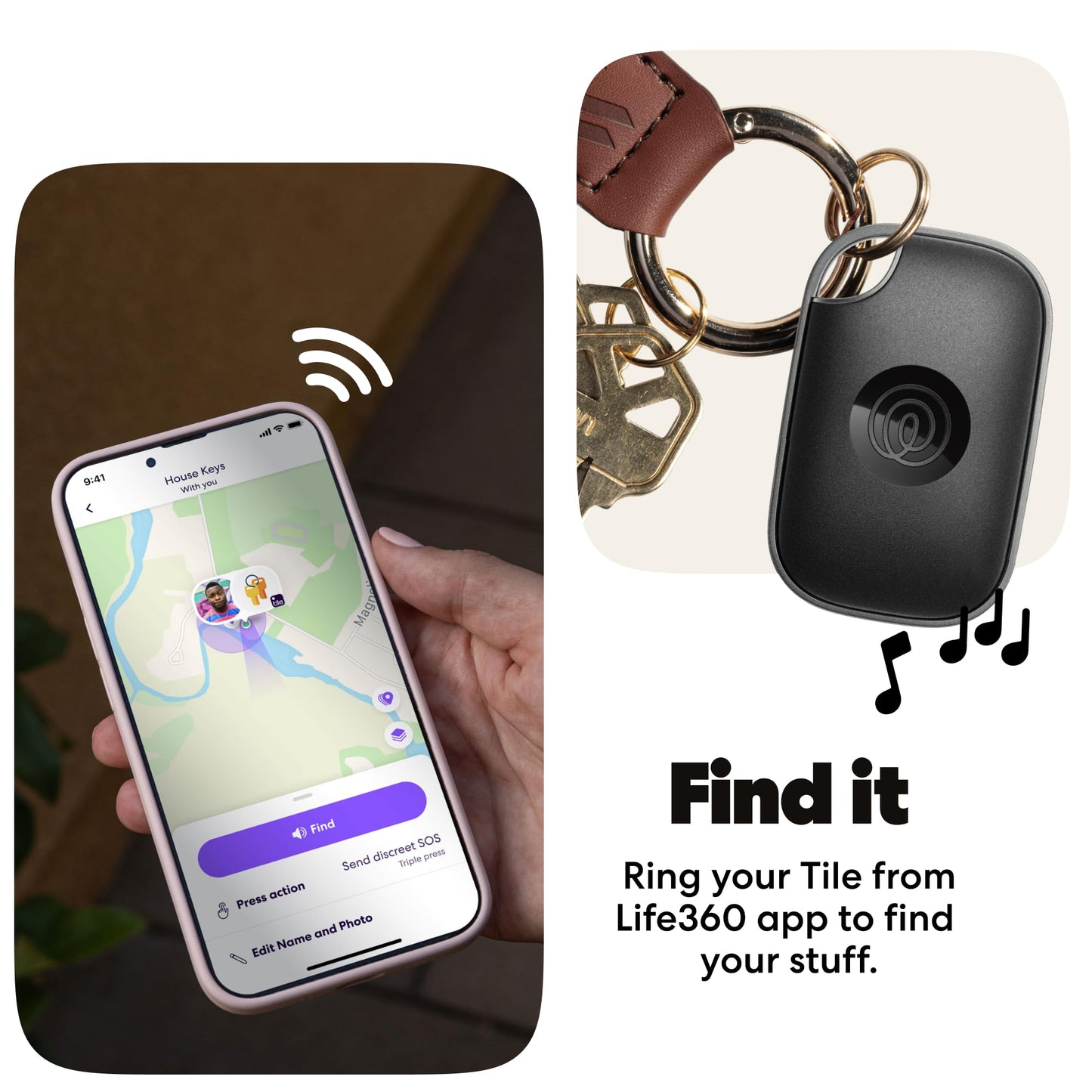 Life360 Tile Pro - Powerful Bluetooth Tracker, Key Finder and Item Locator for Keys Bags, and More. Both iOS and Android Compatible. Phone Finder. 2-Pack (Black/White)