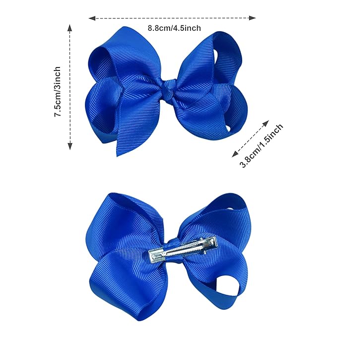 CÉLLOT 40PCS 4.5 Inch Hair Bows for Girls Grosgrain Ribbon Toddler Hair Accessories with Alligator Clips for Baby Girls Toddlers Kids in Pairs