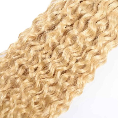 Habiliana Bundles Human Hair 16 18 20 Inch Jerry Curly Wave Blonde 613 Human Hair Bundles 11A Unprocessed Brazilian Virgin Quick Weave Hair Extensions for Black Women