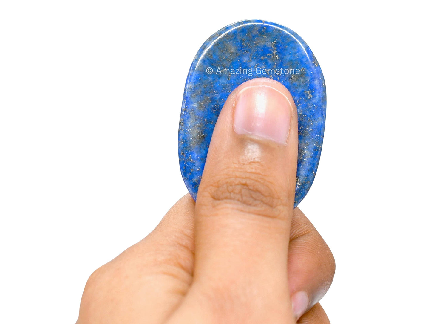 Amazing Gemstone Lapis Lazuli Worry Stone, Healing Crystals - Piedra Crystal Fidget for Gift, Meditation, Calming, Relaxation, Stress Relief