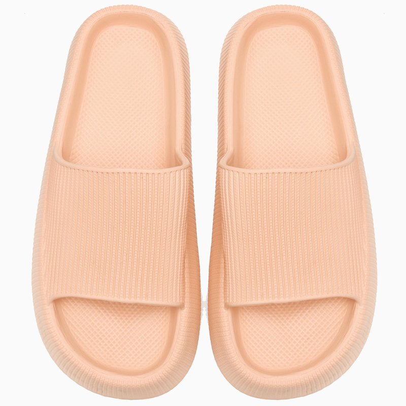 rosyclo Pillow Slipers for and Man, EVA Flat Clouds Massage Shower Bedroom Non Slip Quick Drying Open Toe Super Soft Comfy Thick Sole Puffy Bath sliders Sandalias, Peach