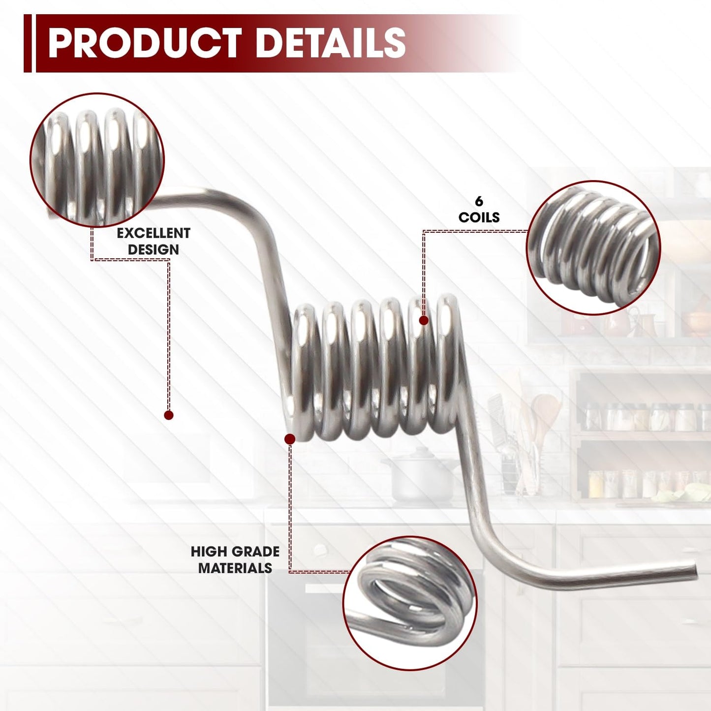 2 - Pack MHY62044106 Refrigerator Door Spring Replacement for LG, Ken-more by Seentech Fit part numbers AP5657415, MHY62044103, MHY62044104