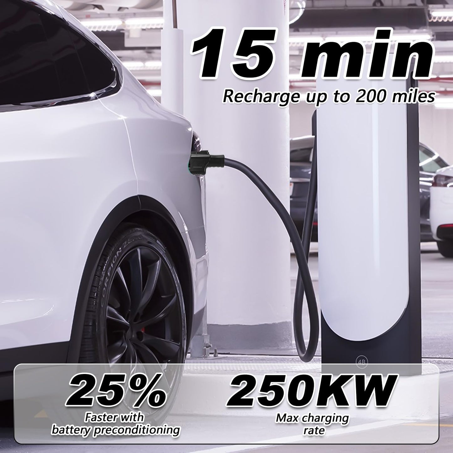 BUSBYR NACS to CCS1 Charger Adapter for Tesla - 500A/1000V Fast Charging - Compatible with Tesla Superchargers & CCS1 Electric Vehicles