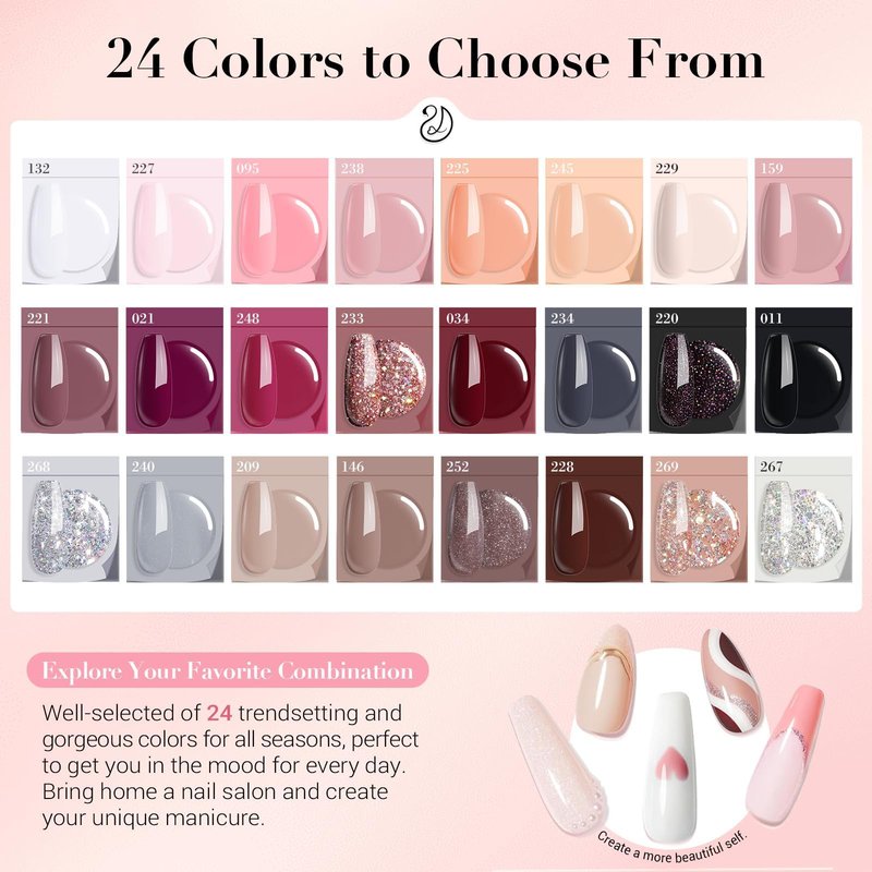AzureBeauty Dip Powder Nail Kit with Electric Nail Drill, 24 Colors Nude Pink Glitter Nail Powder Starter Kit with Dip Liquids Base Top Coat Activator Portable Manicure French Nail Art Essential Set