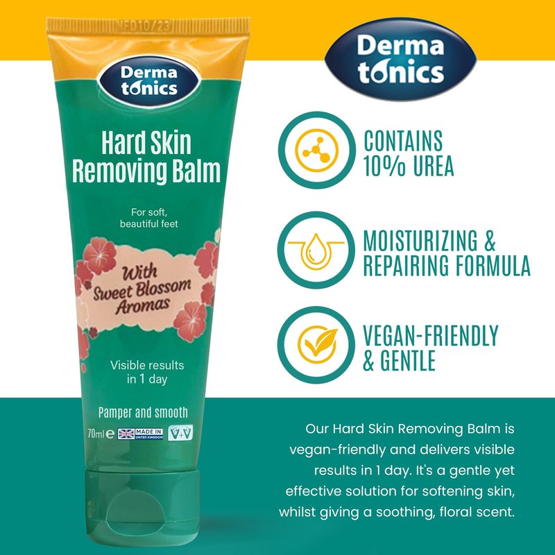 Dermatonics 10% Urea Callus Removing Cream – Removes Hard Skin, Moisturizes and Rehydrates Racked, Rough, Dead and Dry Skin – for Feet, Elbows, and Hands, 2.37 fl oz. Tube, 3 Pack