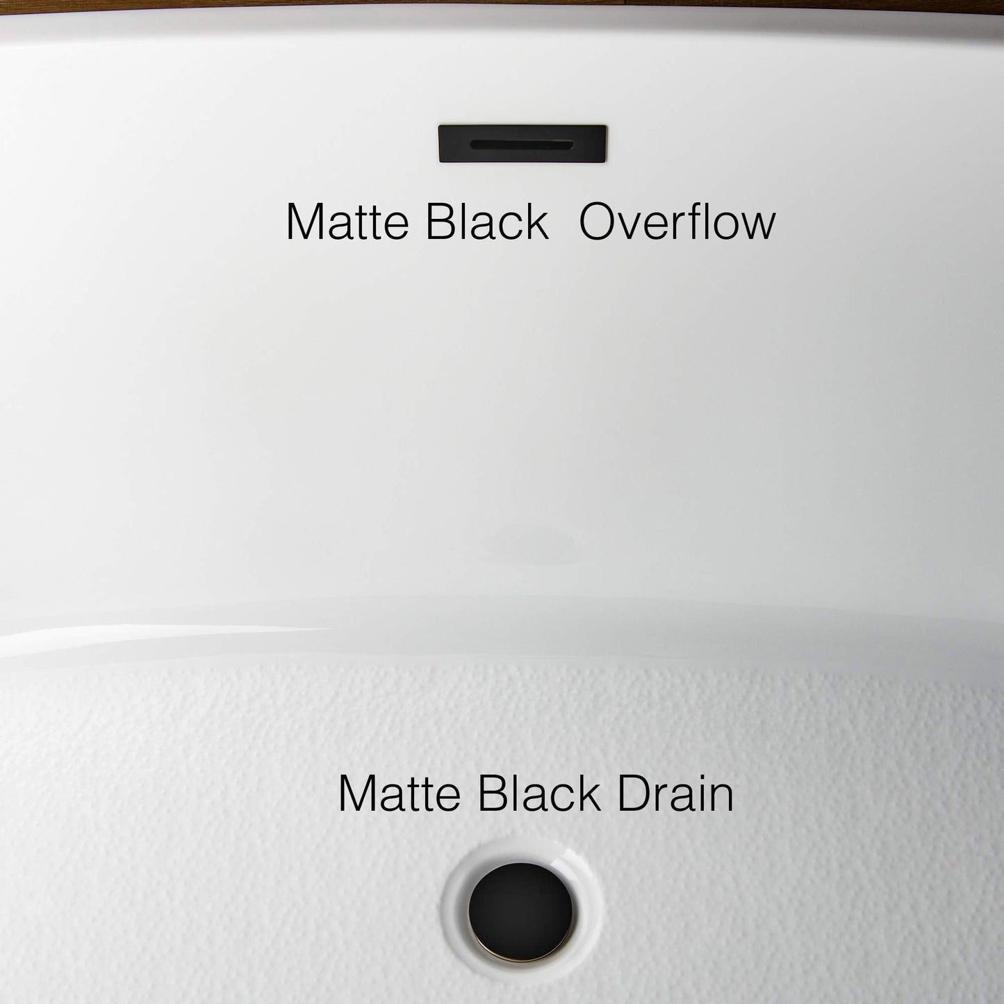 WOODBRIDGE 71" Acrylic Freestanding Bathtub Contemporary Soaking Tub , White Acrylic ( Matte Black Drain/Overflow),B0017 MB Drain &O