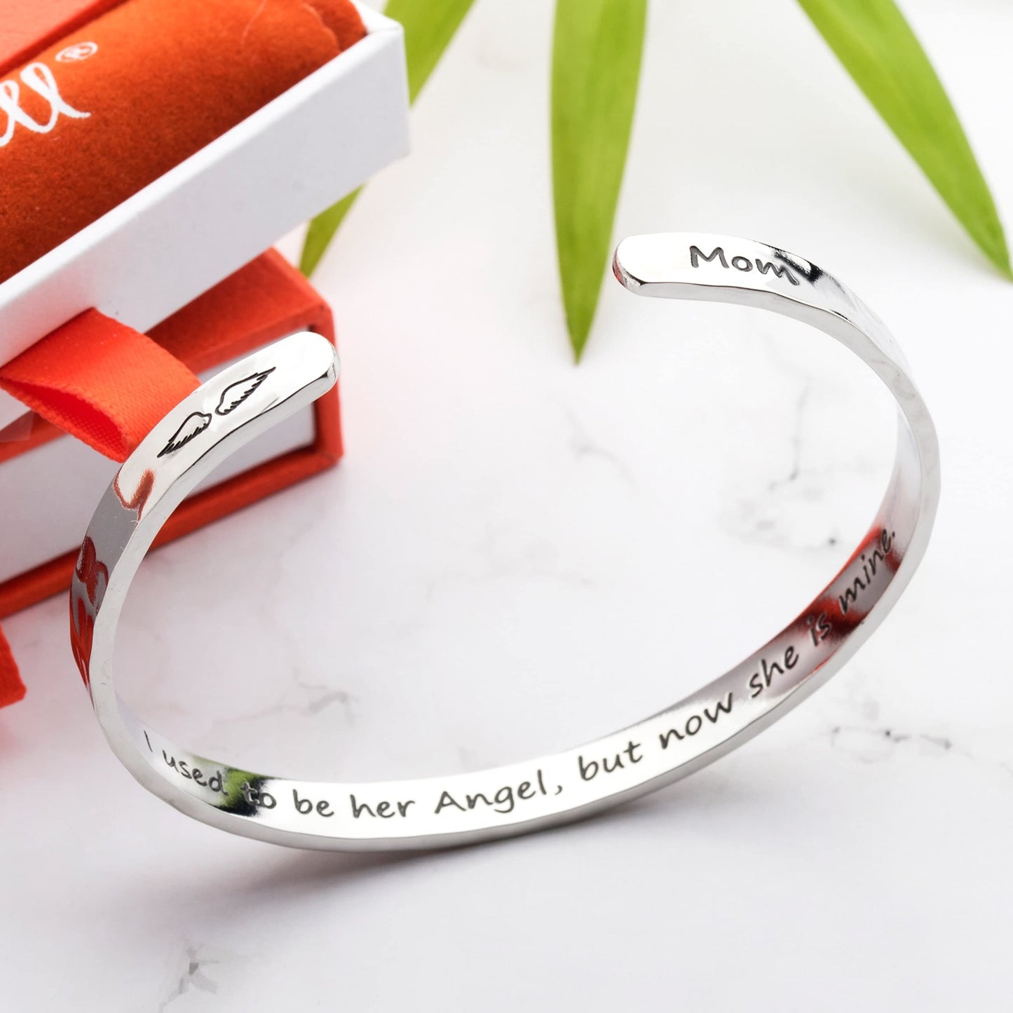 Carviell Bracelet Loss of a Mother Sympathy Gifts, Memorial Gifts for Loss of Mother, Remembrance, Bereavement Gift in Memory of Mom, I Used to Be Her Angel Now She's Mine