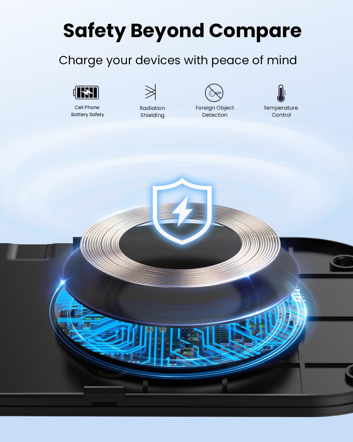 TAMOXI Wireless Charger, 10W Max Dual Charging Pad for iPhone 17/16/15/14/13/12/11/XR/X/8, Airpods 4/3/2/Pro, Samsung Galaxy S25/S24/S23/S22/S21, QC 24W Adapter, Charging Adapter