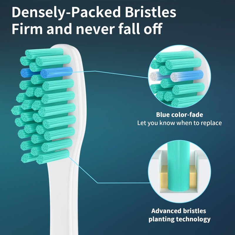 Replacement Heads for Philips Sonicare, Toothbrush Replacement Head Compatible with Phillips Sonicare E-Series Screw-on Handles for Essence, Advance, Elite, CleanCare, Extreme