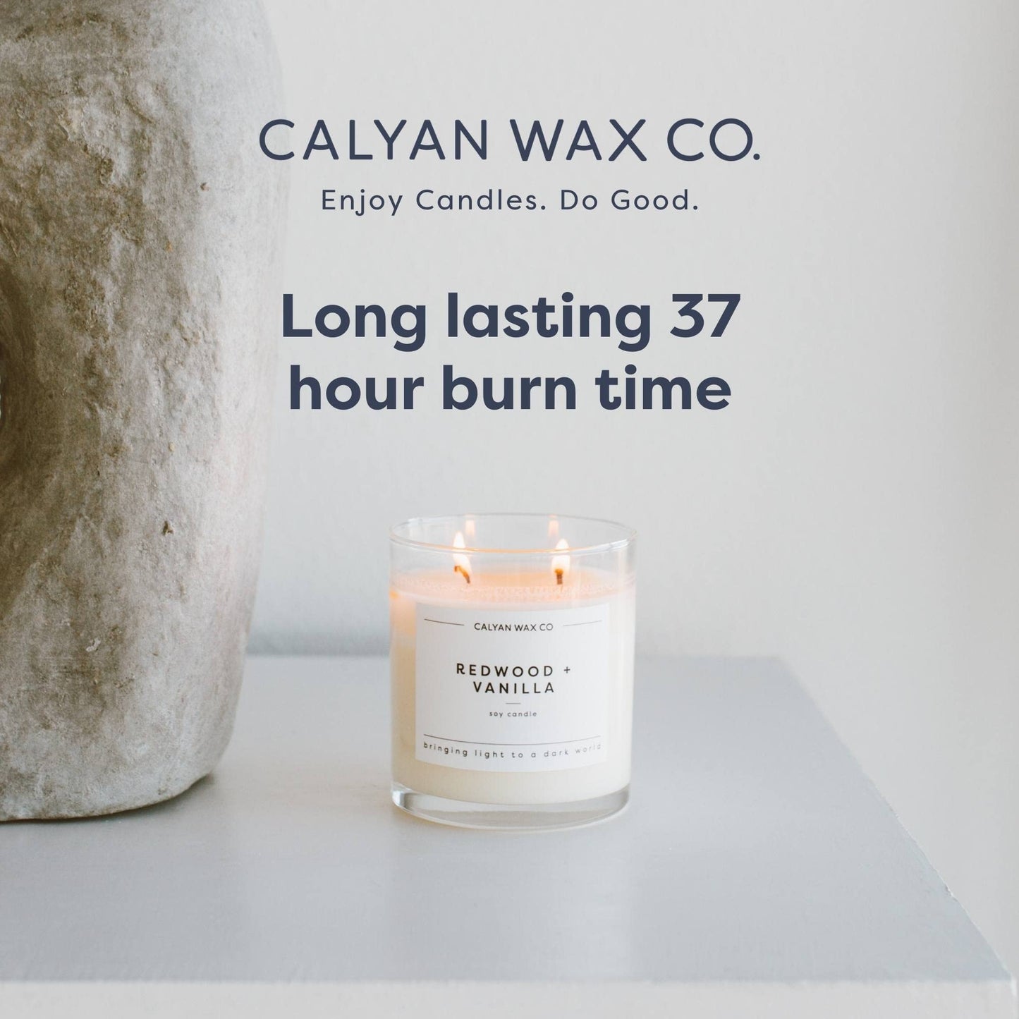 Calyan Wax Co. Fir & Clove 2 Wick Scented Candle - 37 Hour Burn - Luxury Clean Soy Wax Candles - Long Lasting Large Glass Jar Candle for Home - 8.8oz