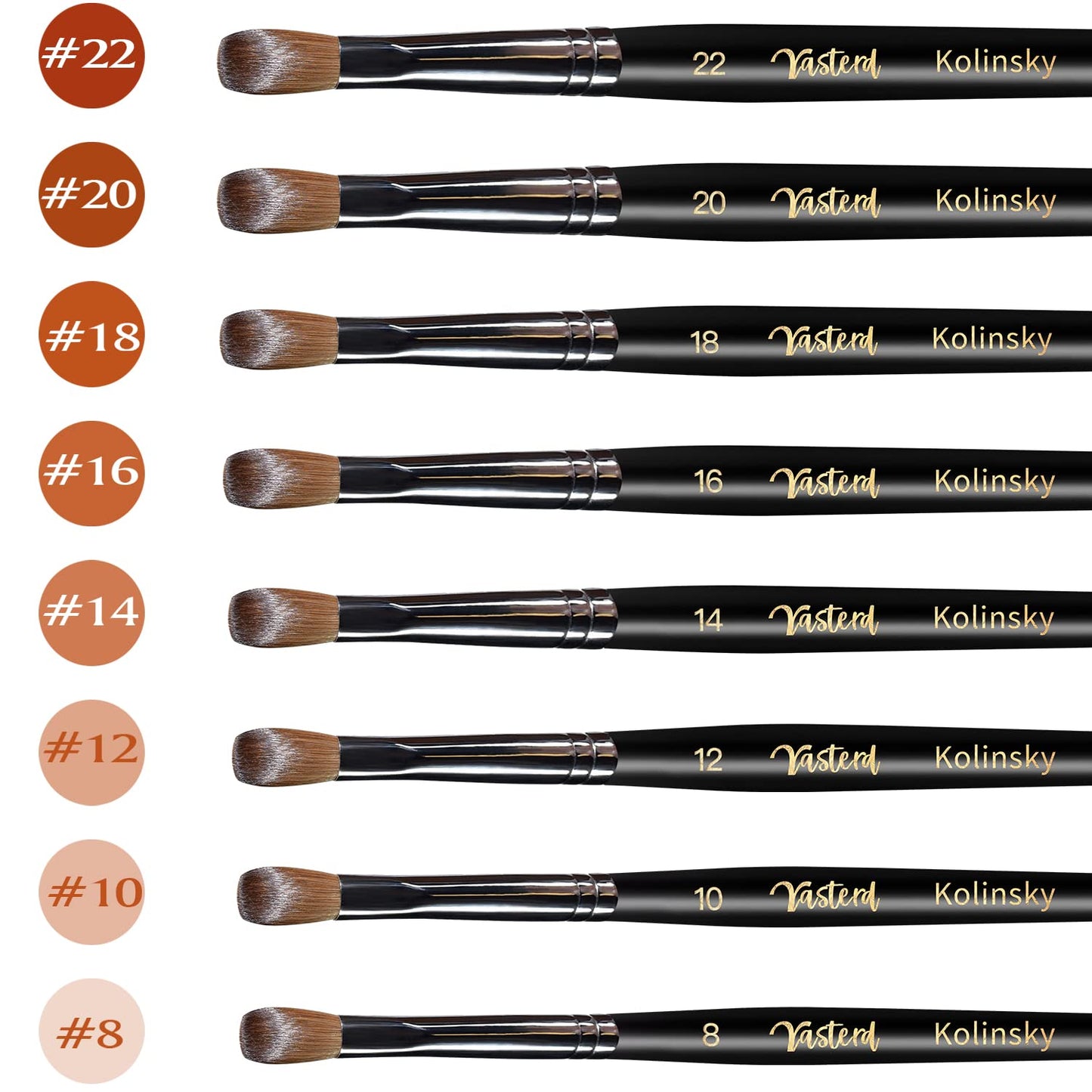 Yasterd Acrylic Nail Brush - 100% Kolinsky, Oval Crimped, Size 12 Black Wood Professional Nail Art Powder Brush Manicure Tool