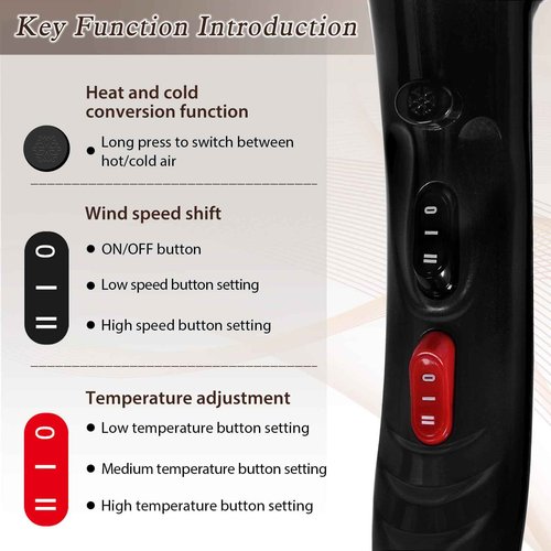 Professional Hair Dryer 3500 Watt Powerful Salon Blow Dryer Ceramic Tourmaline Quick Dry Ionic Hair Dryer with AC Motor Concentrator Diffuser Attachments
